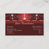 Oogvaring Rubby Red Squiggled Jewels met foto Visitekaartje (Achterkant)