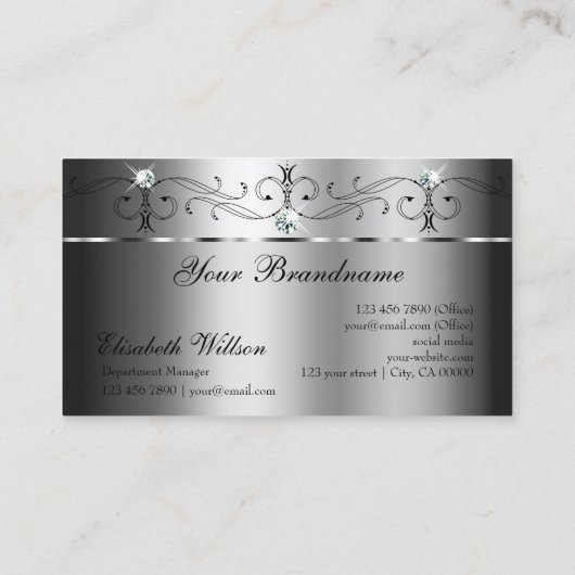 Oogvaring Silver Squiggings met Logo Visitekaartje (Achterkant)