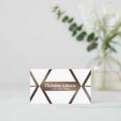 Oogvaring White Geometric Brown Shimmer stijlvol Visitekaartje (Staand voorkant)