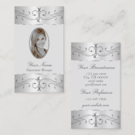 Oogvaring Zilvergrijze  Ornamenten toevoegen Foto Visitekaartje