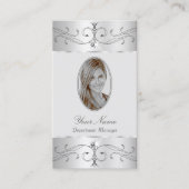 Oogvaring Zilvergrijze  Ornamenten toevoegen Foto Visitekaartje (Voorkant)
