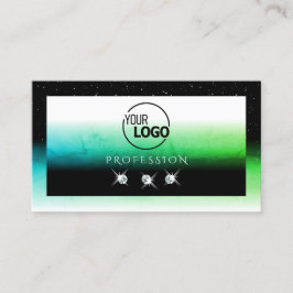 Oogvaring zwart wit en Blauwgroen met Logo juwelen Visitekaartje