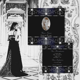 Oogvaring Zwarte Blauwe  Ornamenten Foto toevoegen Vierkante Visitekaartje