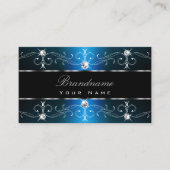Oogvaring Zwarte Blauwgroen Ornamenten Visitekaartje (Voorkant)