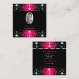 Oogvaring Zwarte Roze  Ornamenten Foto toevoegen Vierkante Visitekaartje