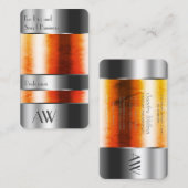 Oogvaten Zilvervaar Oranje vloeistoffen en letters Visitekaartje (Voorkant / Achterkant)