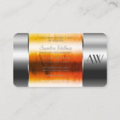 Oogvaten Zilvervaar Oranje vloeistoffen en letters Visitekaartje (Achterkant)