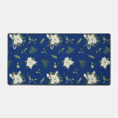 Oogverblindend Bloemmotief Navyblauw Bureaumat (Voorkant)