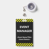 Oogverblindend "EVENT MANAGER" Speldje Badge (Voorzijde met uittrekbare clip)