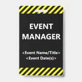 Oogverblindend "EVENT MANAGER" Speldje Badge (Achterkant)