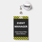 Oogverblindend "EVENT MANAGER" Speldje Badge (Achterkant met uittrekbare clip)