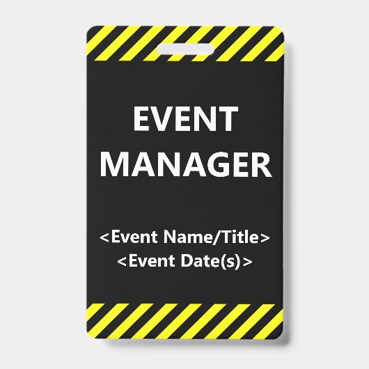 Oogverblindend "EVENT MANAGER" Speldje Badge (Voorzijde)