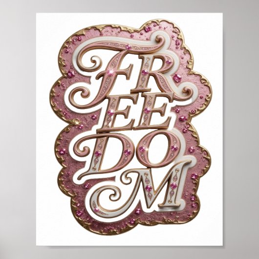Oogverblindend goud FREEDOM Grafisch ontwerp Poster (Voorkant)