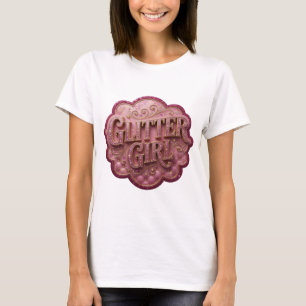 Oogverblindend gouden GLITTER GIRL-ontwerp T-shirt