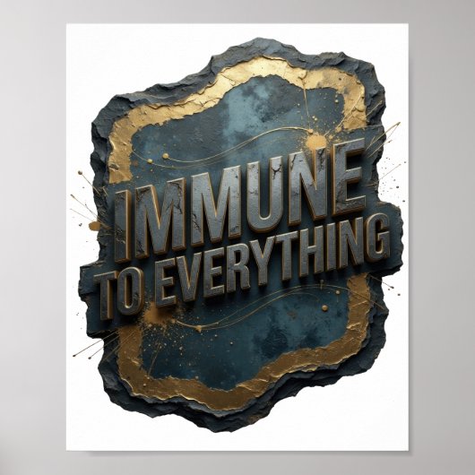 Oogverblindend grijze IMMUN Voor ALLES 3D-tekstkun Poster (Voorkant)
