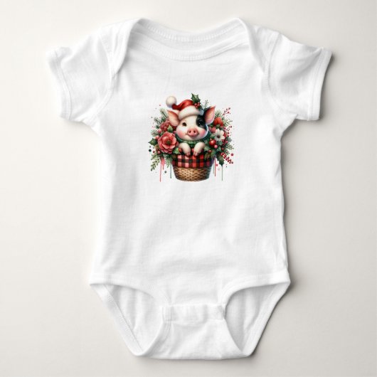 oogverblindend klein kerstvarken romper (Voorkant)