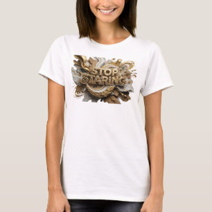 Oogverblindend Oranje STOP STARING Draagbare Kunst T-shirt