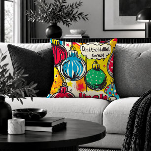 Oogverblindend Pop Art Kerst Accent Kussen Kunst