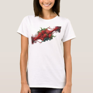 Oogverblindend rode abstracte aardbeien kunstprint t-shirt