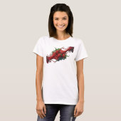Oogverblindend rode abstracte aardbeien kunstprint t-shirt (Voorkant volledig)