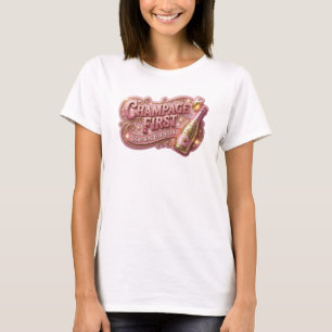 Oogverblindend Rode CHAMPAGNE EERST Statement T-sh T-shirt