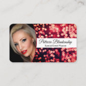 Oogverblindend rood bokeh aangepaste foto & QR-cod Visitekaartje (Voorkant)