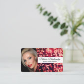 Oogverblindend rood bokeh aangepaste foto & QR-cod Visitekaartje (Staand voorkant)
