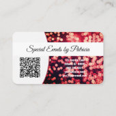 Oogverblindend rood bokeh aangepaste foto & QR-cod Visitekaartje (Achterkant)