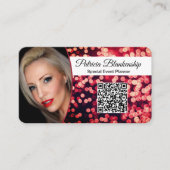 Oogverblindend rood bokeh aangepaste foto & QR-cod Visitekaartje (Voorkant)
