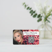 Oogverblindend rood bokeh aangepaste foto & QR-cod Visitekaartje (Staand voorkant)