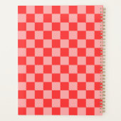 Oogverblindend rood en roze schaakbord planner (Achterkant)