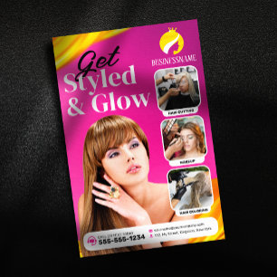 Oogverblindend Roze Haarstijl Make-up Artiest Salo Flyer