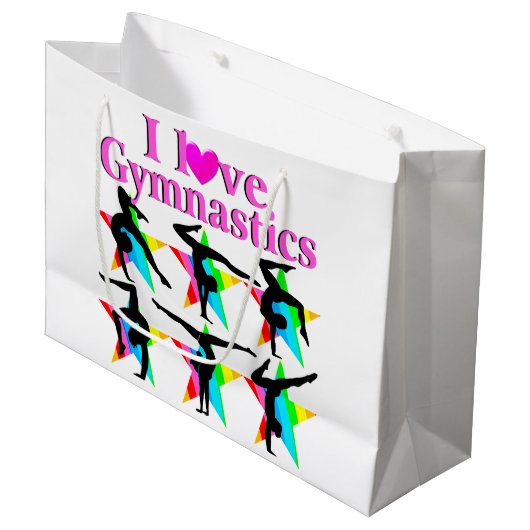 OOGVERBLINDEND ROZE IK HOU VAN GYMNASTIEK ONTWERP GROOT CADEAUZAKJE (Voorkant Gekanteld)