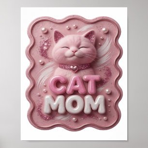 Oogverblindend Roze KAT MOEDER Poster