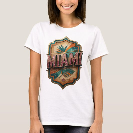 Oogverblindend roze MIAMI Quote T-shirt (Voorkant)