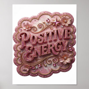 Oogverblindend Roze POSITIEVE ENERGIE Design Poster
