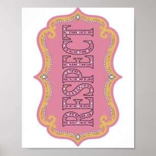 Oogverblindend roze RESPECT Citaat Design Poster