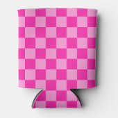 Oogverblindend roze schaakbord blikjeskoeler (Voorkant)