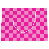 Oogverblindend roze schaakbord groot cadeauzakje (Voorkant)