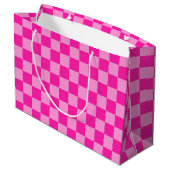 Oogverblindend roze schaakbord groot cadeauzakje (Achterkant Gekanteld)