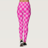 Oogverblindend roze schaakbord leggings (Achterkant)