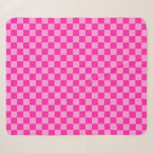 Oogverblindend roze schaakbord sherpa deken (Voorkant (horizontaal))