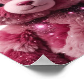 Oogverblindend Roze SPACE BEAR 3D-tekstkunst Poster (Hoek)