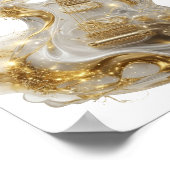 Oogverblindend zilver ABSTRACTE KUNST Modern ontwe Poster (Hoek)