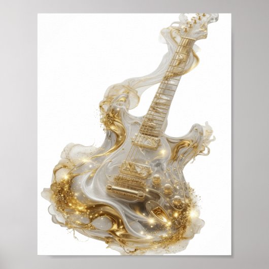 Oogverblindend zilver ABSTRACTE KUNST Modern ontwe Poster (Voorkant)