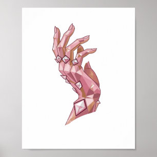 Oogverblindend zilver ABSTRACTE KUNST Statement De Poster