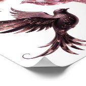 Oogverblindend Zilver DRIE ROZE VOGELS Design Poster (Hoek)