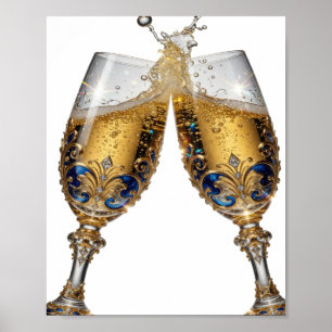Oogverblindend Zilver PROOST OP GOEDE GEZONDHEID Poster
