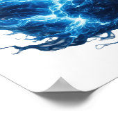 Oogverblindend zilveren BLUE FLAME-afdruk Poster (Hoek)