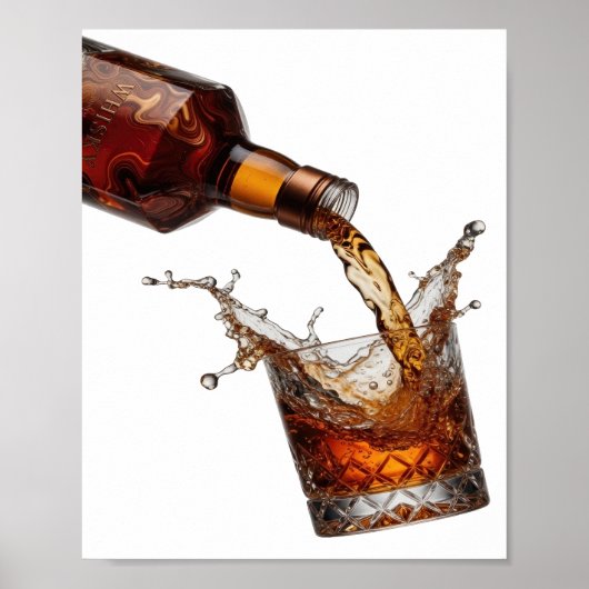 Oogverblindend zilveren WHISKY Poster (Voorkant)